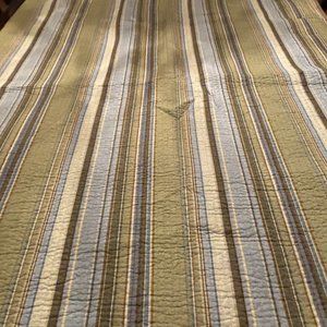 Nautica Queen Size Green and Blue Quilt with Shams